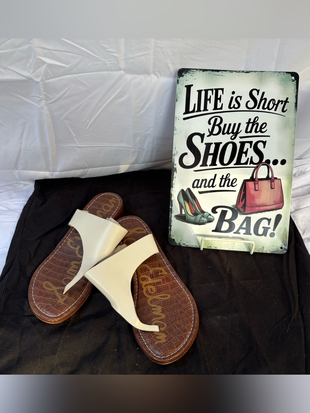 Sam Edelman Ivory Thong Sandals. Size 8.5